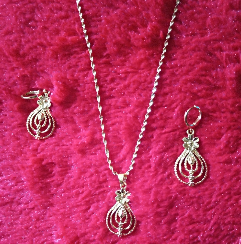 East African Style Three Piece 24K Gold Filled Set